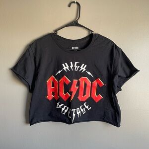 Cropped AC/DC T-shirt.